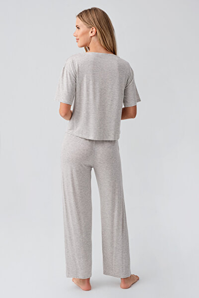 Artış Short Sleeve Flexible Viscose Pajama Suit