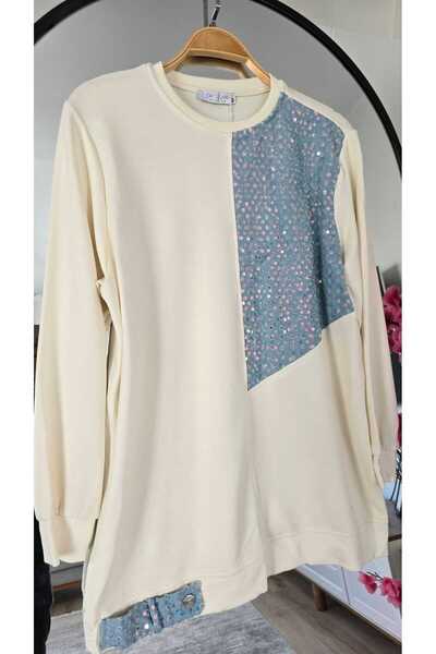 PREMİER VİE Oversized Tunic with Sparkling Bead Detail