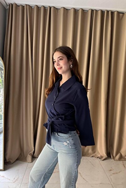 lizge giyim VEREV PATLI BAĞLAMA DETAYLI BLUZ