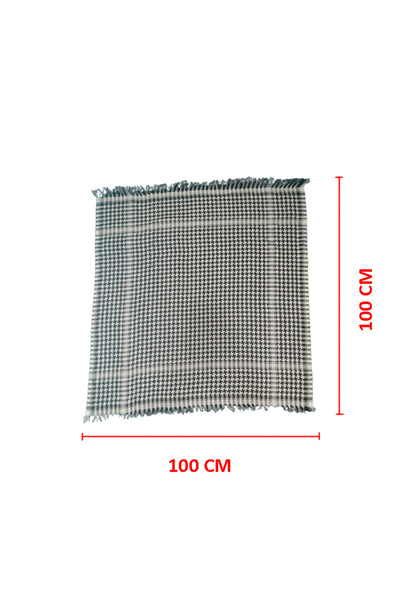Bima Ticaret Unisex Günlük Kullanıma Uygun Büyük Boy 100x100 cm Puşi , Poşu, Kefiye Beyaz Şal