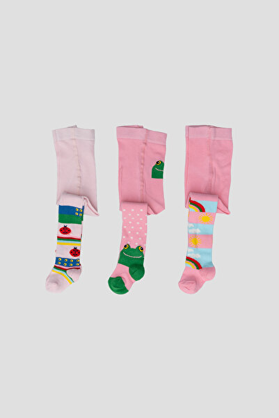 Defne Baby 3 Pieces Cute Ladybug Frog and Rainbow Patterned Girls and Baby Pa...