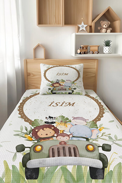 Şen Dekorasyon İsimli Safari 4 Mevsim Çocuk Pike Takımı