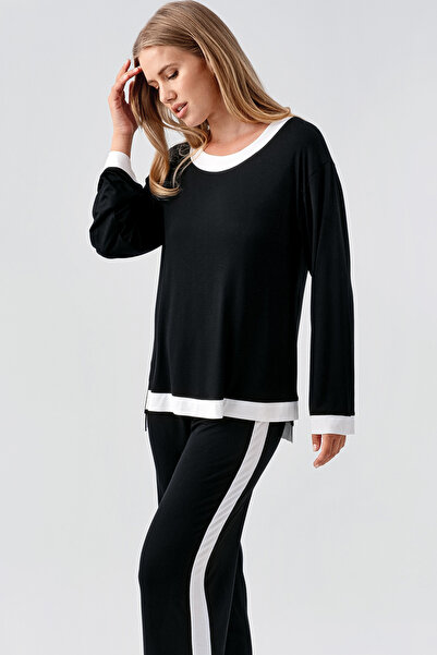 Artış Set de pijamale cu mâneci lungi, elastic, viscoz