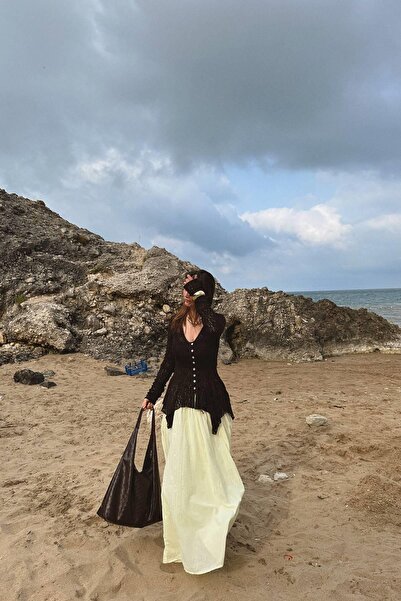 lizge giyim ÖRGÜ KEMERLİ KRAŞLI ETEK