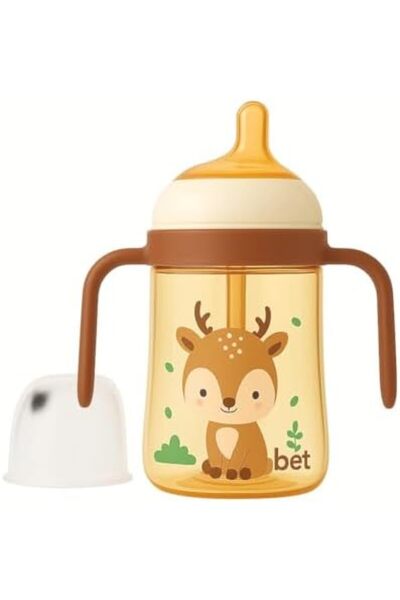 Twisoo Silicone Baby Feeding Bottle with Handle – 210ml Wide-Neck Newborn Bot...