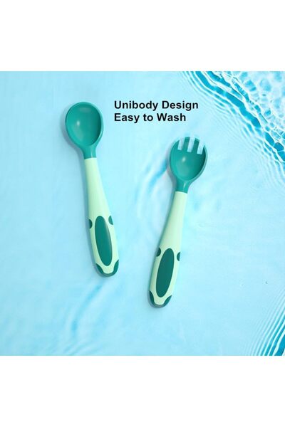 Twisoo Toddler Utensils Set With Case - Silicone Baby Spoon and Fork with Travel Case, BPA-Free, Ben