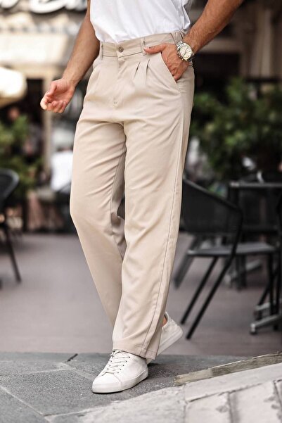 Gambocci Baggy Cut Men's Trousers - Pleated and Fabric Loose