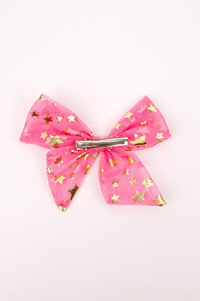 Le Mabelle Pink Star Printed Tulle Girl's Clip Buckle