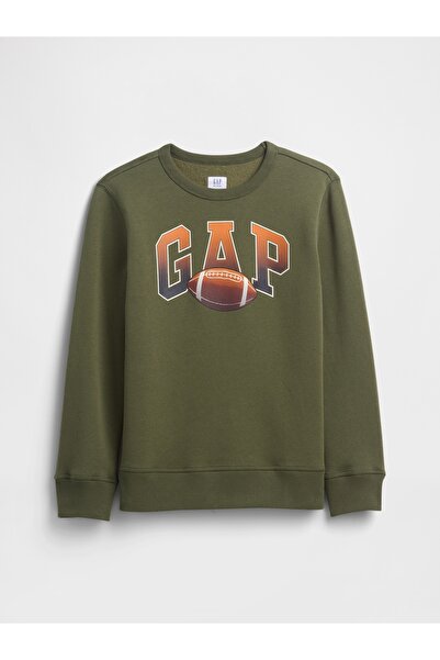 GAP Erkek Çocuk Yeşil Logo Sweatshirt
