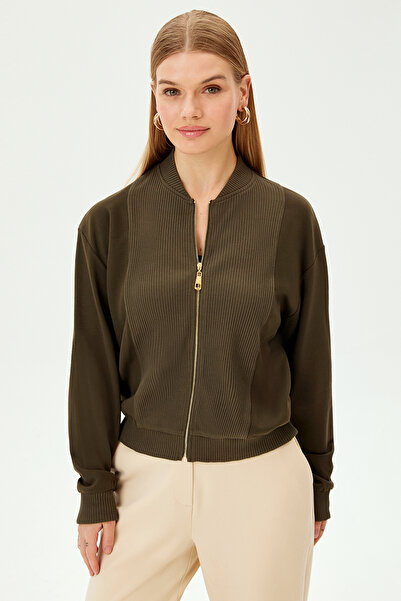 Allyco Κανονικό φούτερ με χρυσό φερμουάρ από βαμβάκι