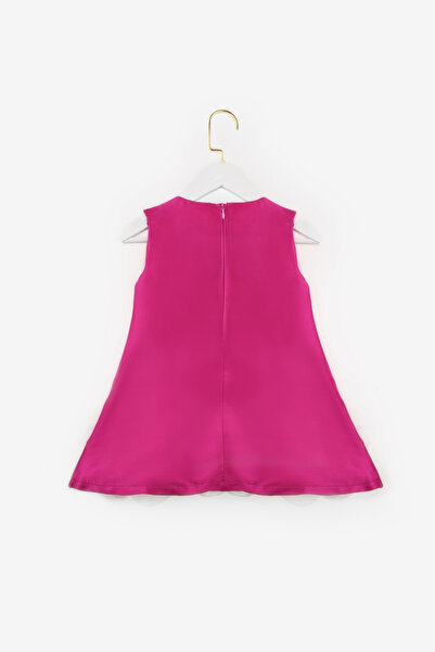 Le Mabelle Fuchsiové dívčí šaty s růžovým lemem - Paola