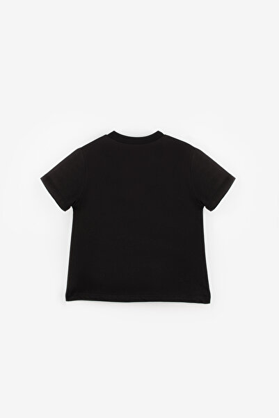 Le Mabelle Black Combed Cotton Basic Kids T-Shirt