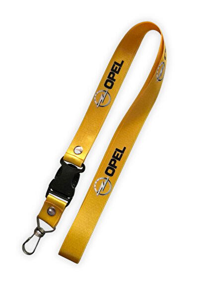 TUSBA MARKET Snur pentru oglindă pentru mașină, galben, cu logo Opel și lanț ...
