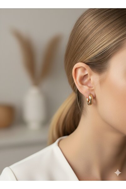 bettin tasarım XUPING paslanmaz sarı bombeli çelik kadın küpe