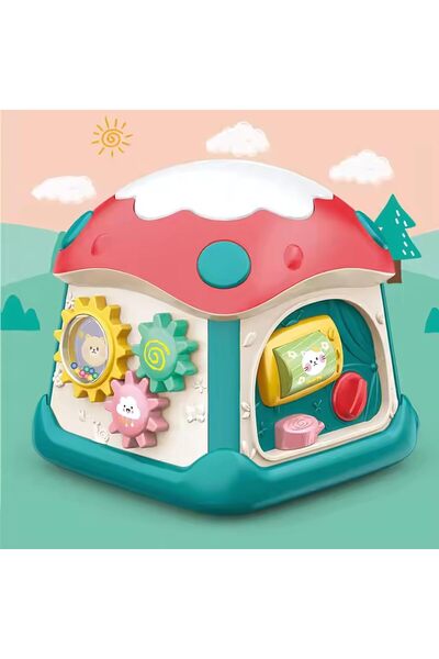 Twisoo مكعب موسيقى نشاط للأطفال من الرسوم المتحركة - لعبة تعليمية متعددة الوظائف على شكل هرم للأطفال الصغار مع إضاءة