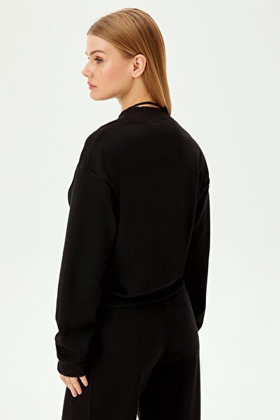 Allyco Hanorac obișnuit din bumbac cu fermoar auriu