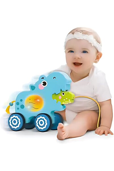 Twisoo Pull String Animal Car Toy – Educational Baby Push & Pull Toy with Mus...