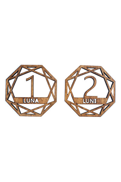 OEM Set carduri Personalizabile, HandyHands, bebe Milestone 1-12 luni din lem...