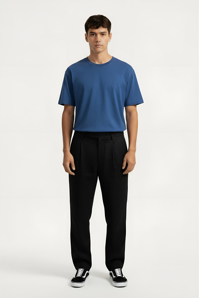 Thestiluxe Tricou unisex de bază oversize cu decolteu