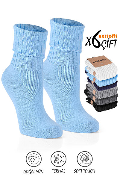 nettofit 6 пар зимових жіночих вовняних шкарпеток Soft Touch
