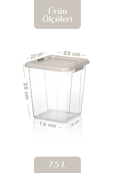 MOİ 4-Piece Organizer Box 7.5 L Flour Grain Food Container Organizer with Locking Lid Detergent Holder Storage Box