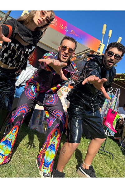 Hello Stranger Rugan Deri Lateks Şort Bermuda