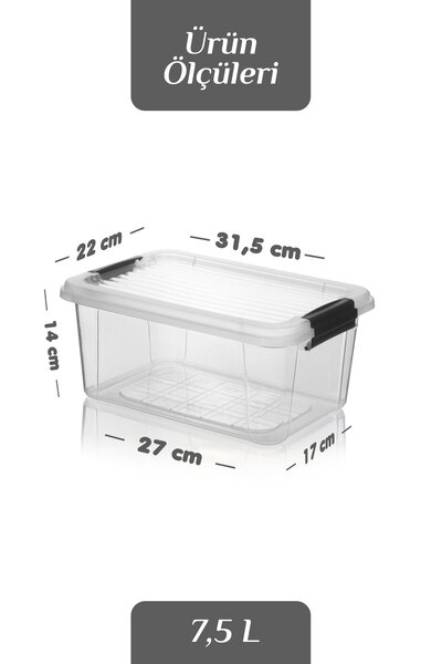 MOİ 2'li 7,5L Un Bakliyat Erzak Kabı Kilitli Kapaklı Banyo Düzenleyici Deterjanlık Saklama Kutusu 2x7,5L