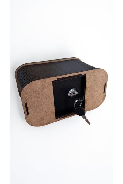 UNT Lockable 2-Key Type Box Black Wooden Decorative Modern Designed
