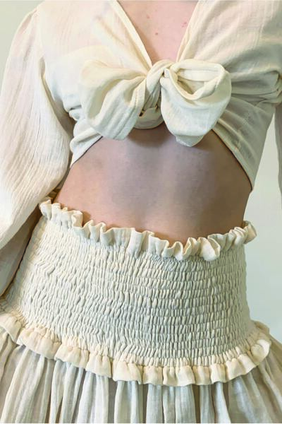 ARİNNASİDE Muslin Long Skirt with Elastic Waist