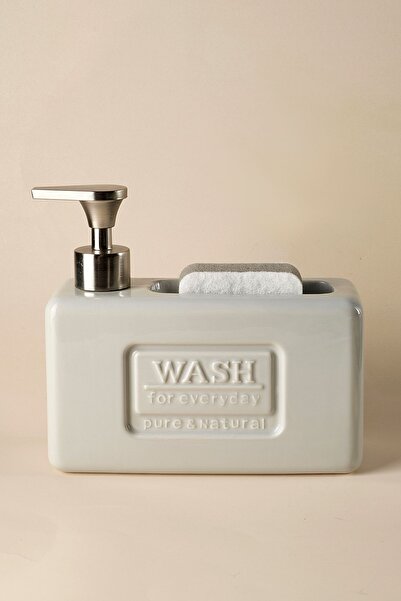 Perotti Std Ash Light Gray Porcelain Liquid Soap Dispenser 750 ml Modern