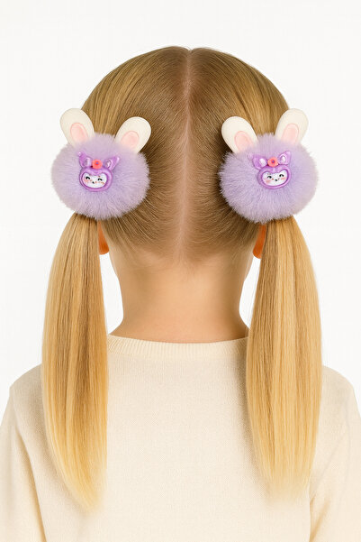 Motebarn Wear Дівчача плюшева 2-х секційна латична шпилька, фіолетова