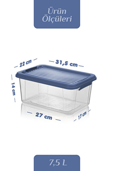MOİ 2-Piece 7.5L Flour Grain Food Container with Locking Lid Bathroom Organizer Detergent Dispenser Storage Box 2X7.5L