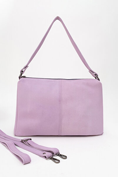 Dericlub Dericlub Avanos Women's Single Strap Hand and Shoulder Bag Real Leather Lila
