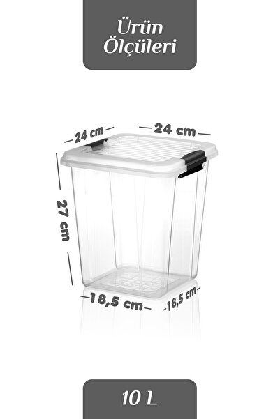 MOİ 2'li Mega Organizer Box 10L - Un Bakliyat Erzak Saklama Kabı Kilit Kapaklı Deterjan Düzenleyici Kutu
