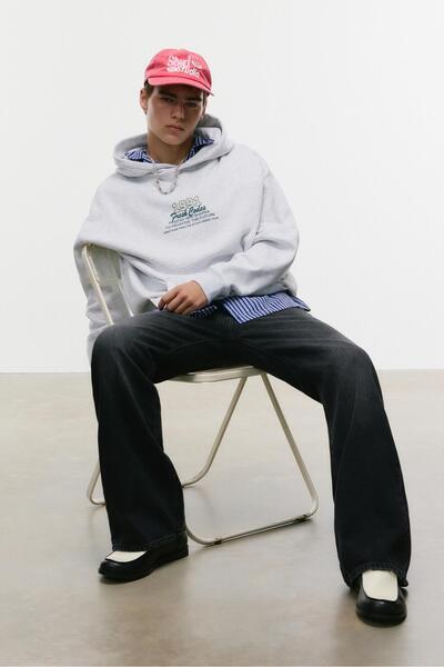 Pull & Bear Kapüşonlu STWD 1991 sweatshirt