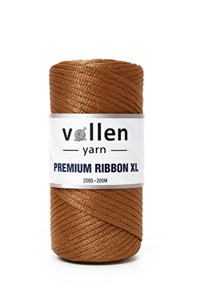 vollen yarn Premium 200gr/4mm Πολυεστερικό κορδόνι, μακραμέ νήμα, νήμα τσάντας, νήμα χόμπι, νήμα σουπλά, καφέ
