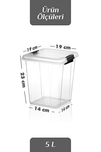 MOİ 2-Piece Organizer Box 5L Grain Storage Container - Organizer with Locking Lid Detergent Holder Storage Box