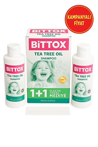 Bittox Bit ve Sirke Önleyici 1+1 150 ml Şampuan-Bit Tarağı Hediyeli-2*150 ml Şampuan