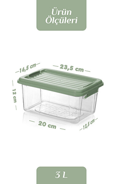 MOİ Set of 3 3L Food Storage Containers with Locking Lids Freezer Refrigerator Organizer Flour Legumes Storage Box