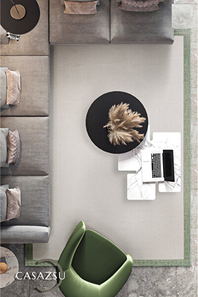 CASAZSU Jüt Modern Sisal Hasır Halı Yıkanabilir Toz Vermez Salon Mutfak Korid...