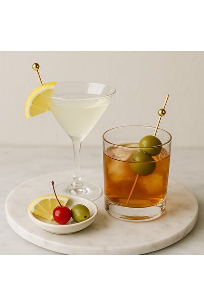 alenked Bambu Altın Inci Top Kürdan 50 Adet