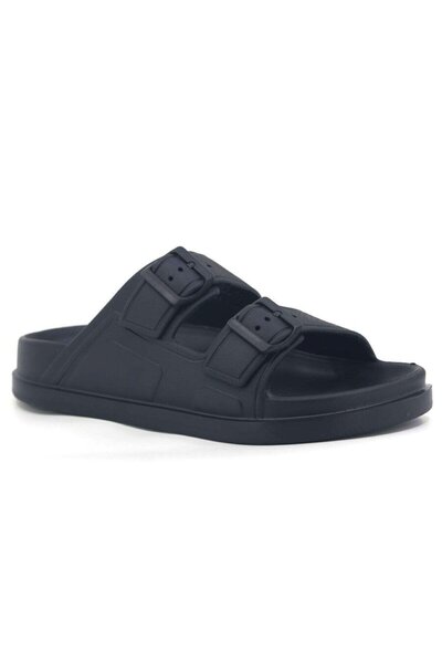 rs riva shoes Men's Capri Classic Double Buckle Lux Eva Garden Pool Beach Daily Slippers