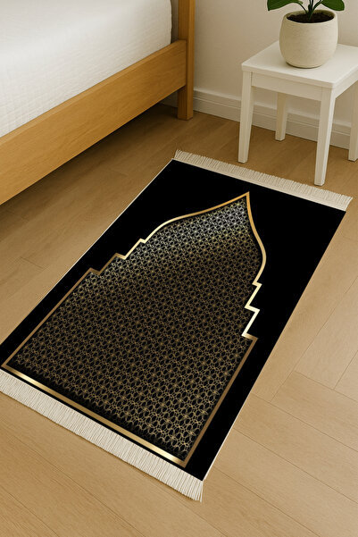 Carpetella Luxury Velvet Prayer Rug Soft Non-Slip Prayer Mat