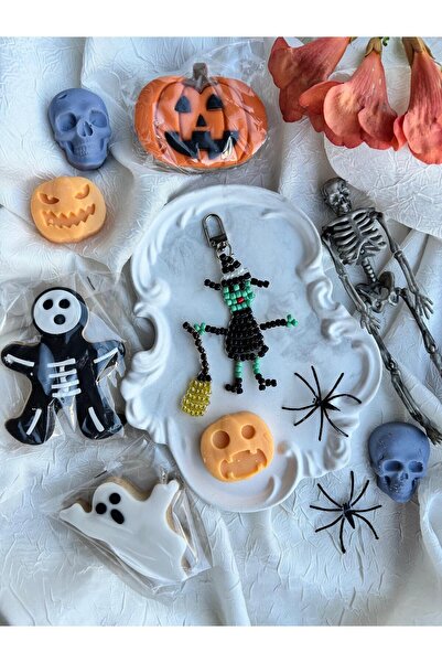 PEONY peonyofficiall Cadılar Bayramı Süsü Halloween Süpürgeli Cadı Klipsli An...