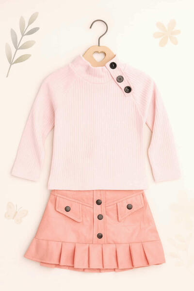 krm kerem bebe Set fustă din piele și pulover pentru corp pentru fete