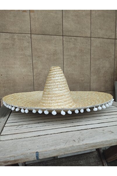 AKTEZ-EL قبعة مكسيكية أصلية كبيرة من القش