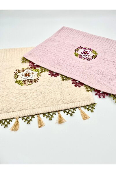 EvremStore El Yapımı İkili İğne Oyası Çeyizlik & Hediyelik Mutfak Havlusu 30x50