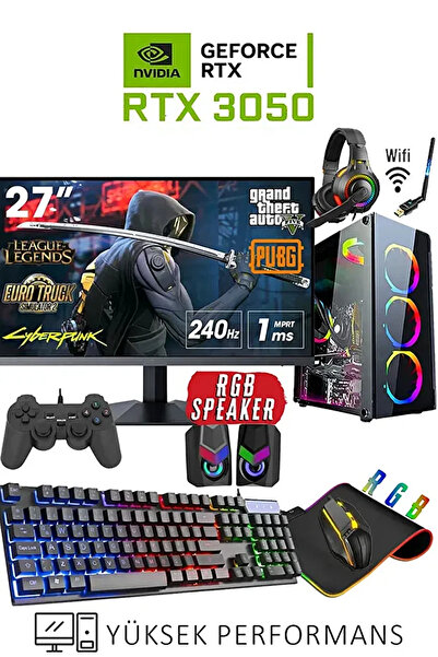 Dmc N306 Windows 11 RYZEN 7 5700,32GB RAM,1TB M.2,8GB RTX3050,27"240hz Oyuncu Masaüstü Bilgisayar