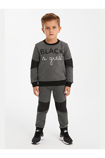 Casabony Set de trening grozav cu piese negre antracit