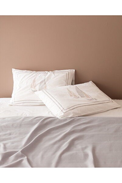 Madame Coco Mathilda Einzelbettbezug-Set aus Ecocell-Baumwolle, einfarbig, Grau